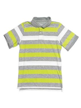 BASIC EDITIONS Boy's Striped Short Sleeve Polo Large 10/12